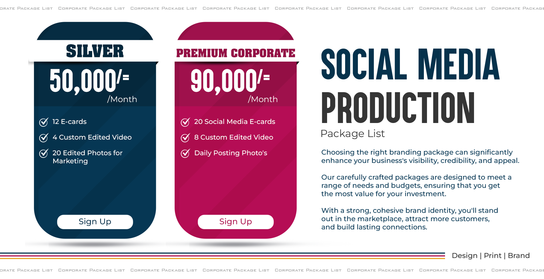 Social Media Production Pricing